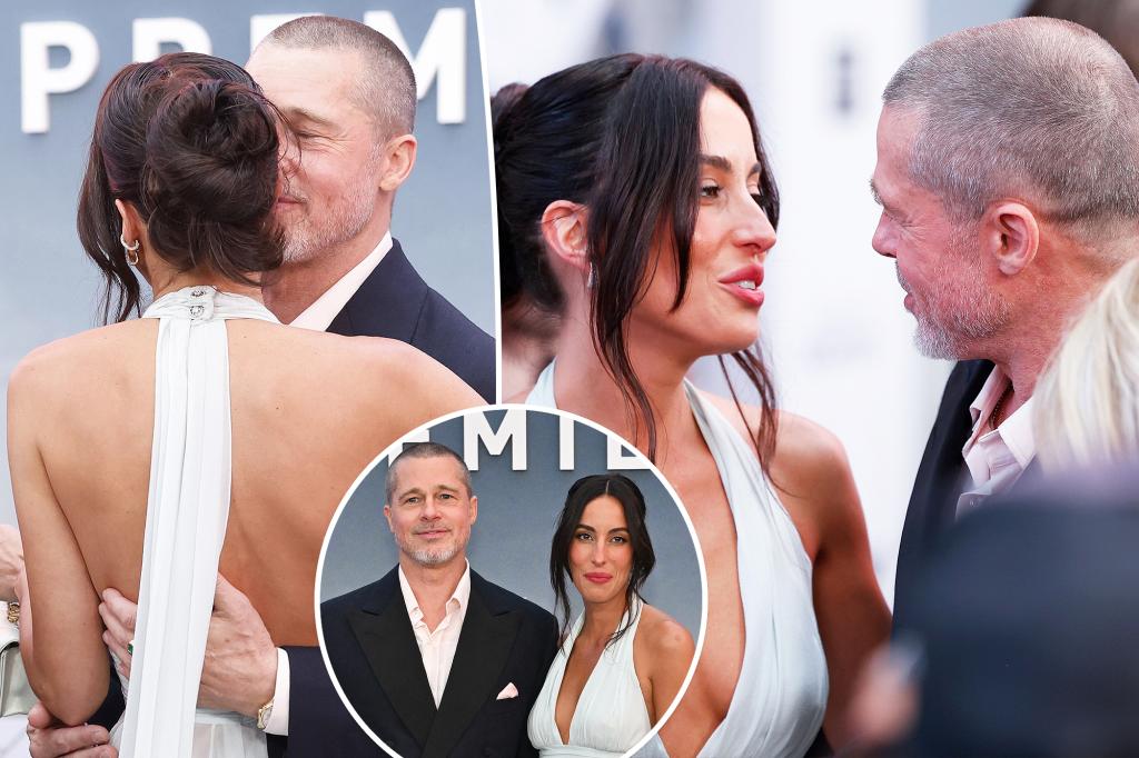 Brad Pitt Playfully Sidesteps Ines de Ramon’s Kiss at F1 Premiere