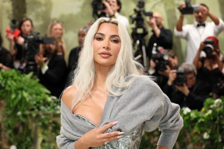 Kim Kardashian Explains Her Grey Cardigan Choice at the Met Gala