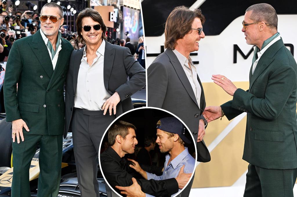 Brad Pitt and Tom Cruise Reunite After 24 Years at London F1 Premiere