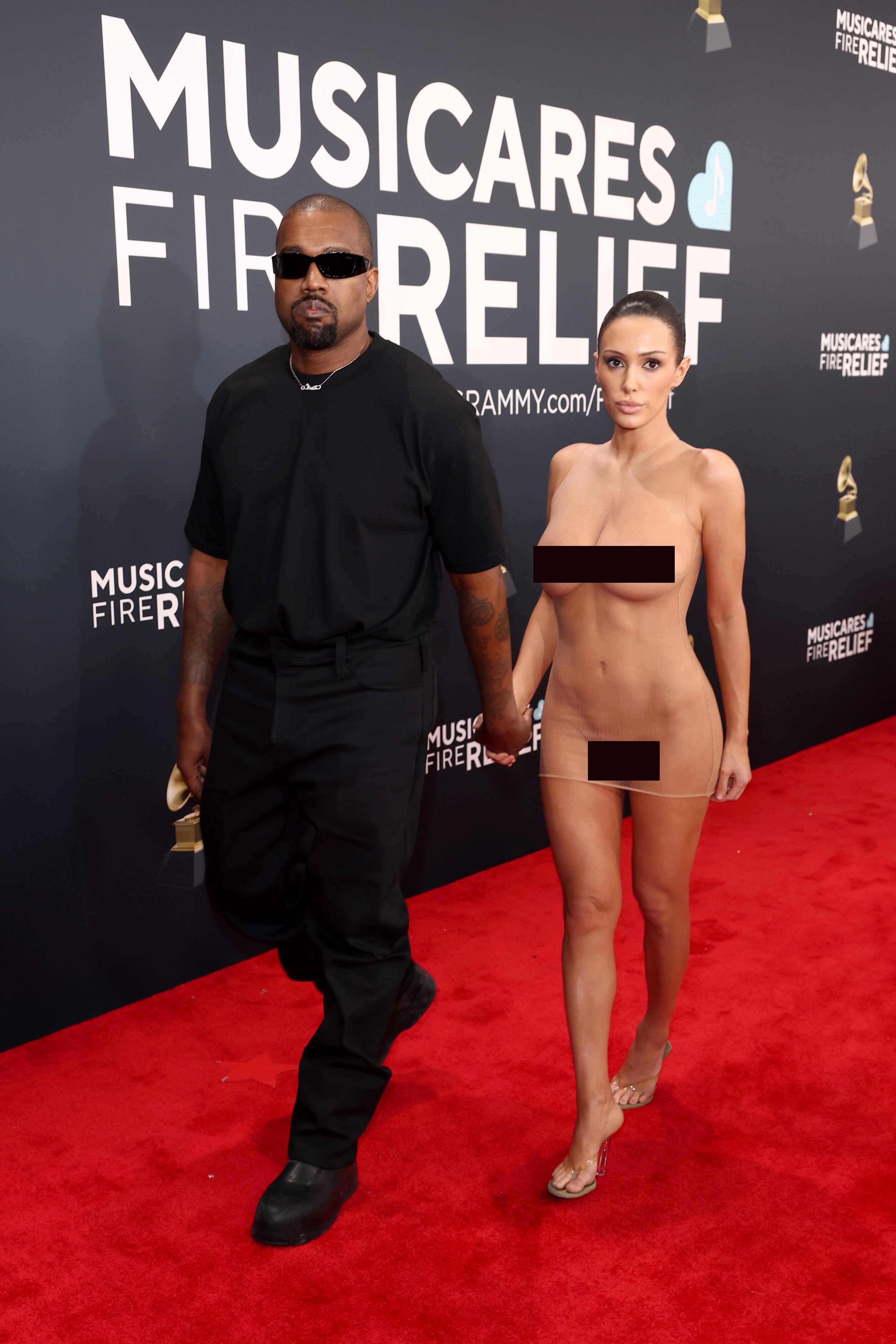 Bianca Censori and Kanye West at Grammys
