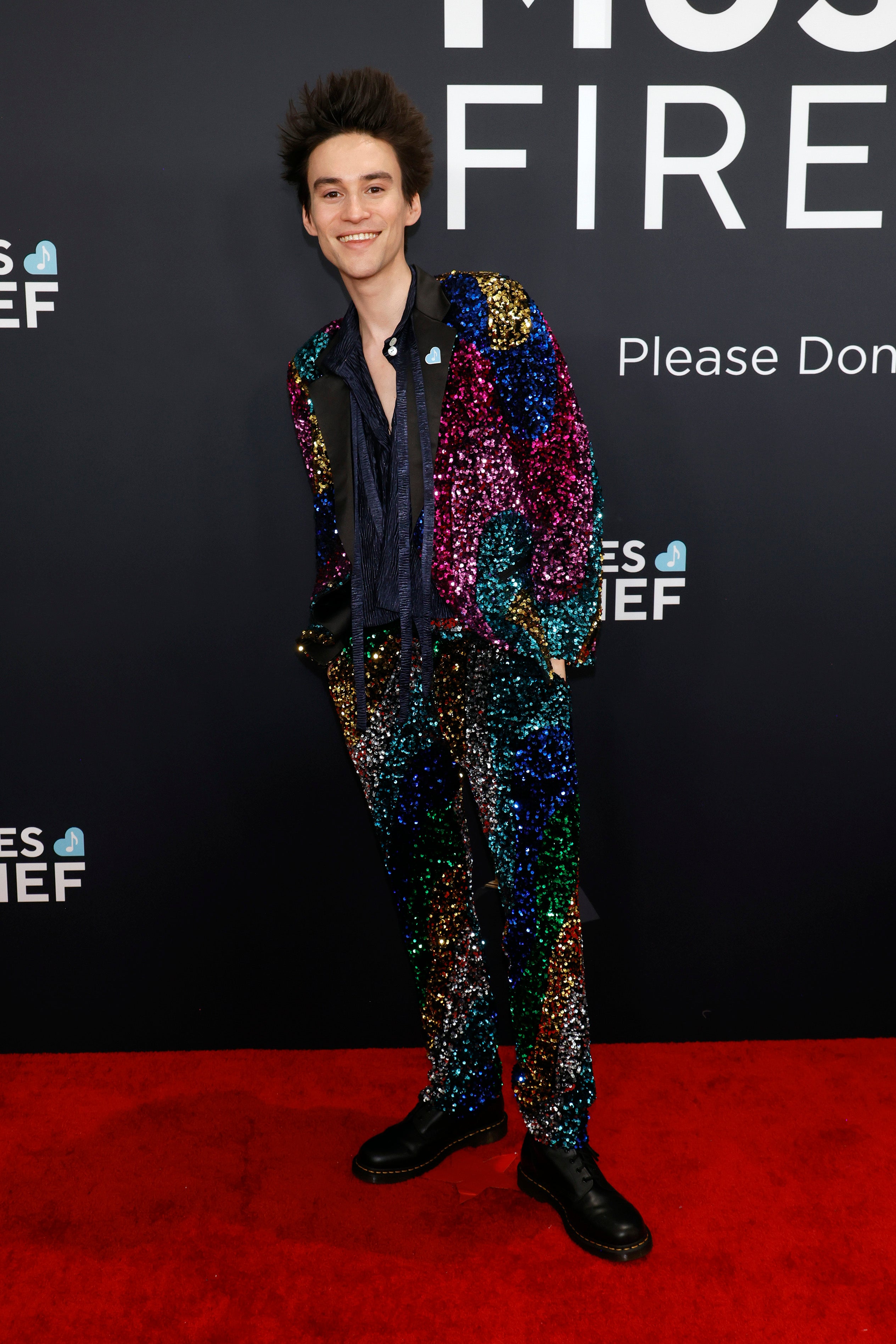 Jacob Collier opted for a bedazzled suit