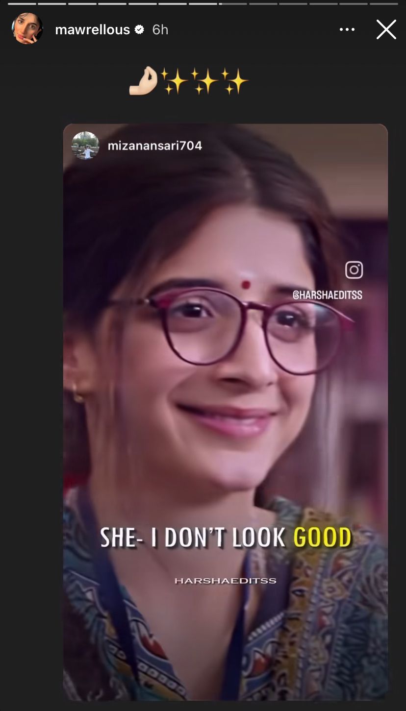 Snapshot of Mawra's Instagram stories. Snapshot of Mawra's Instagram stories.