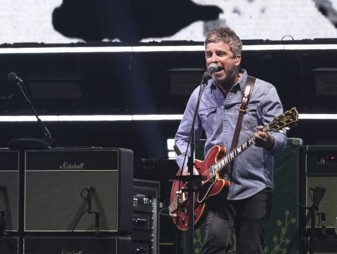 Noel Gallagher performing during the concert in Cardiff