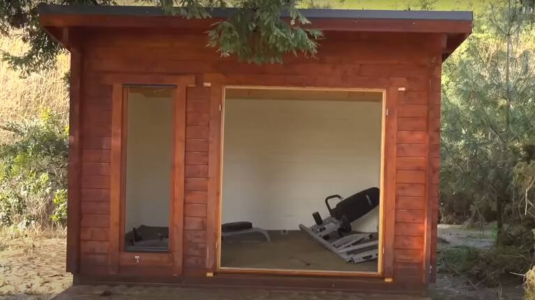 The external gym lost its doors.