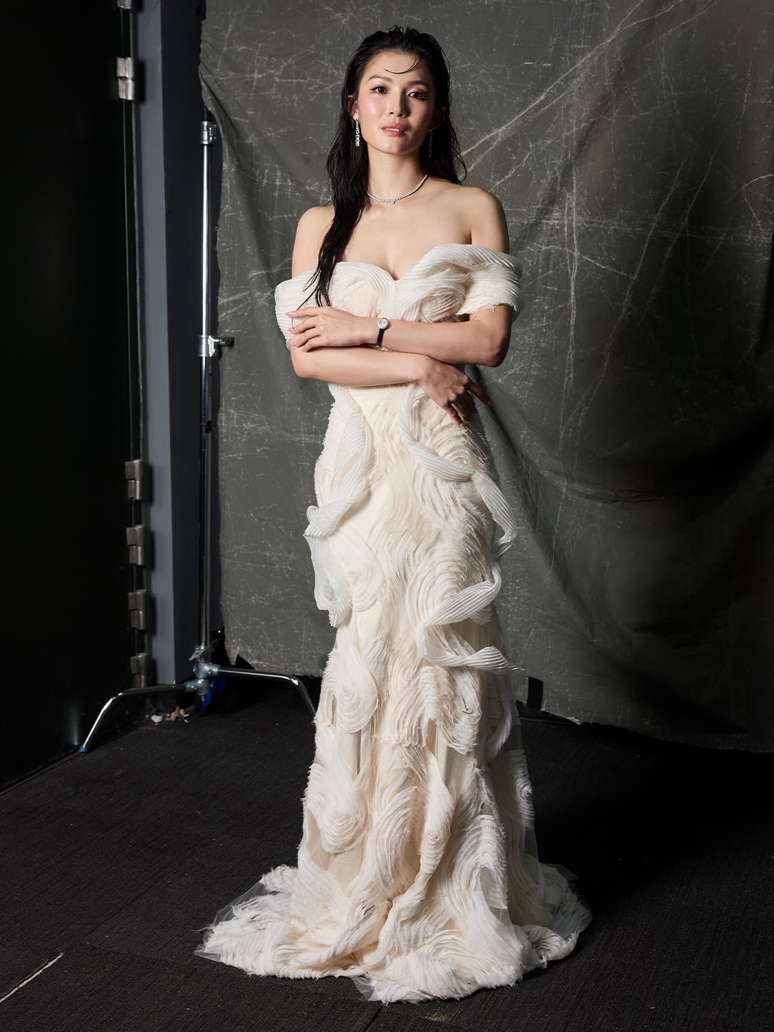 Cheryl Chou wearing Liana Bridal