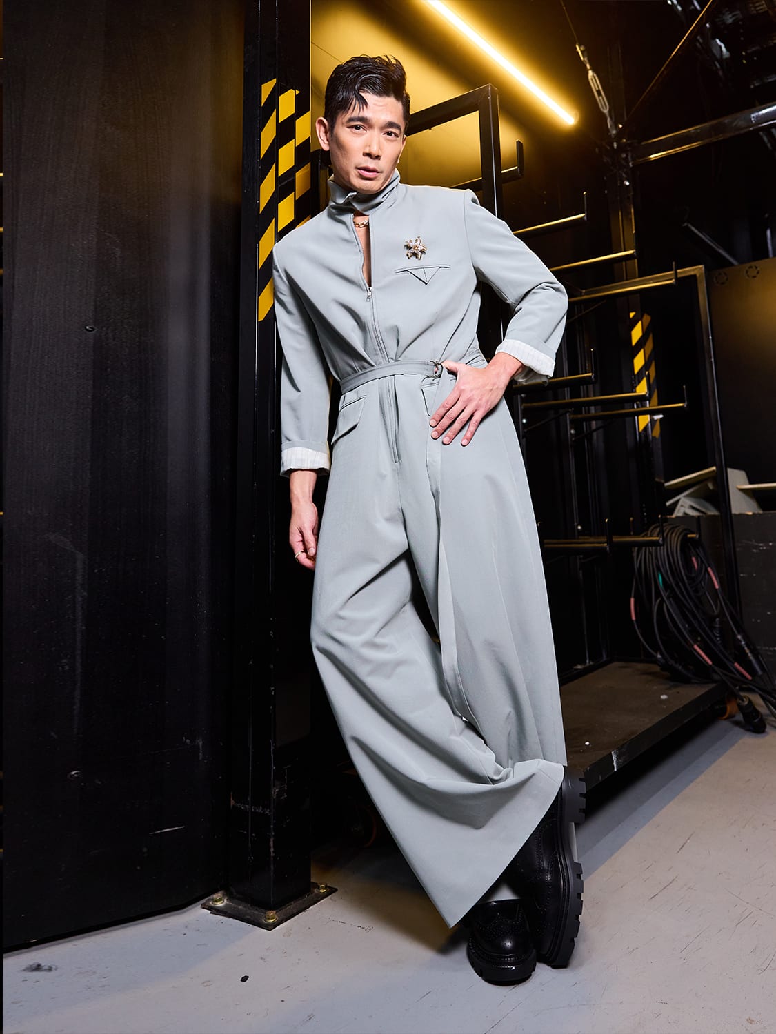 Elvin Ng wearing Maison Sans Titre