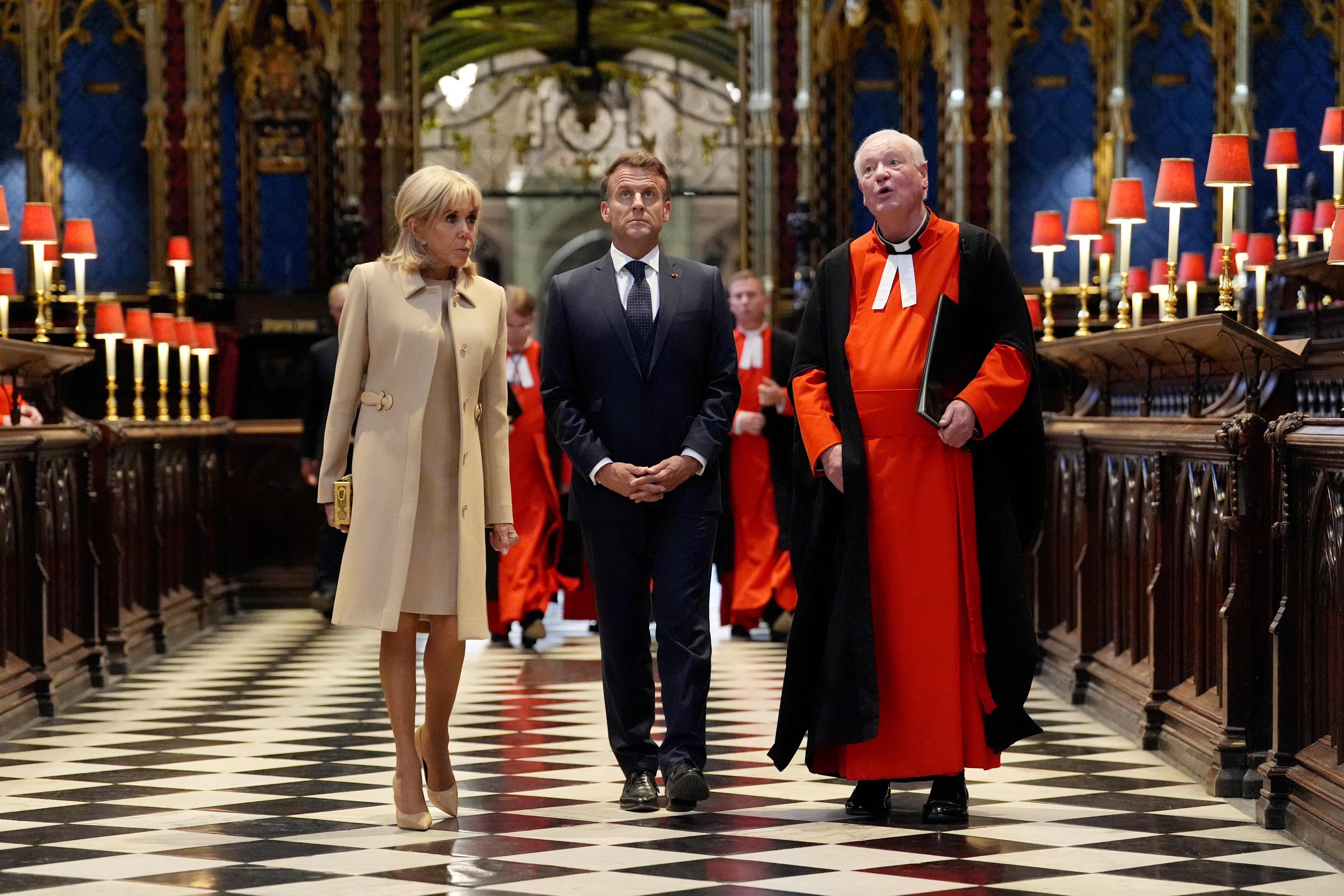 The french president and his wife tour Westminster Abbey