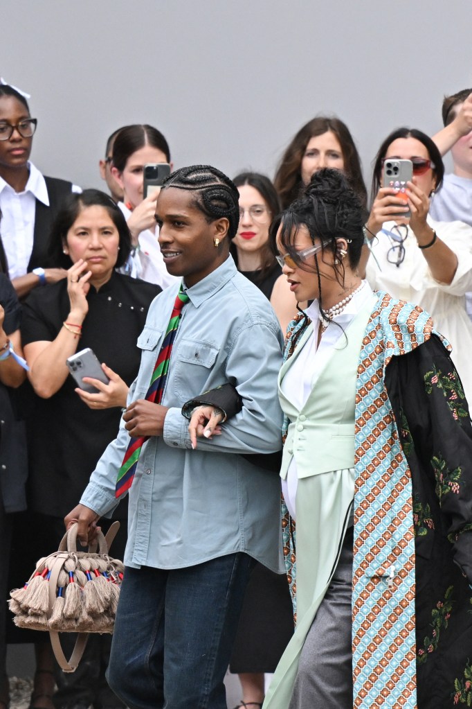 A$AP Rocky and Rihanna at Dior Homme menswear show