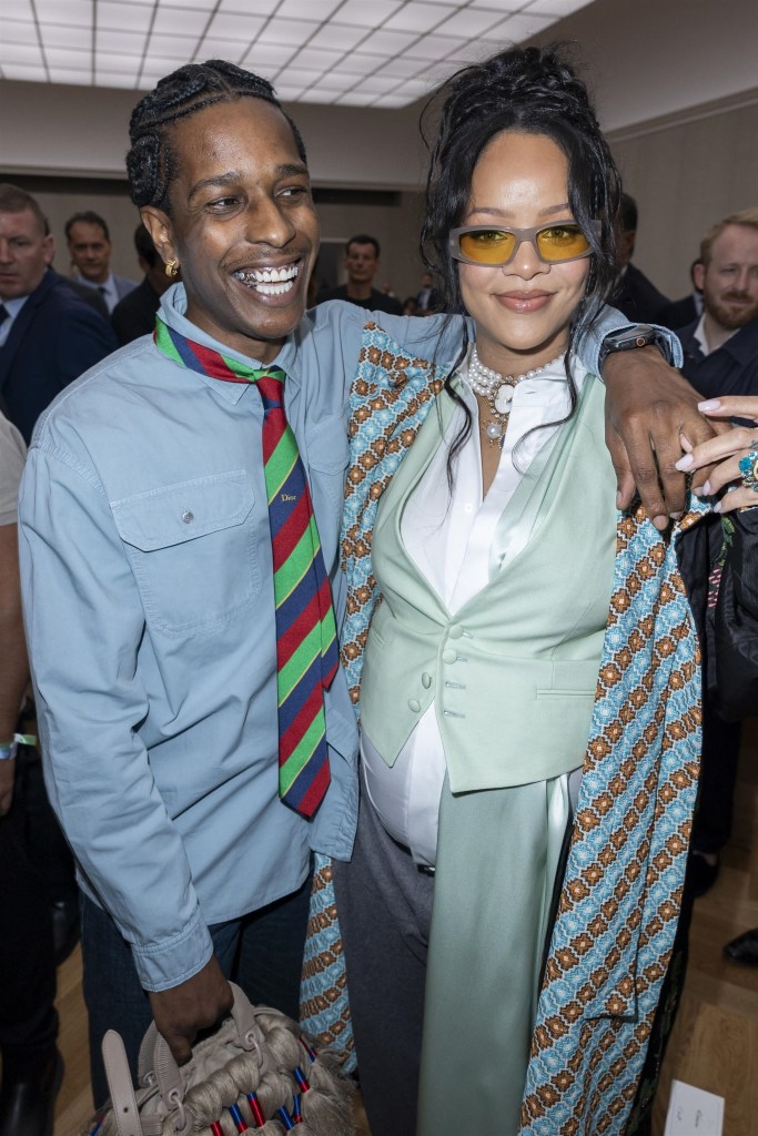 A$AP Rocky and Rihanna at Dior Homme menswear show