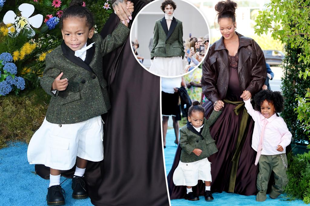 Rihanna's Son Riot Rocks High-Fashion Look at 'Smurfs' Premiere