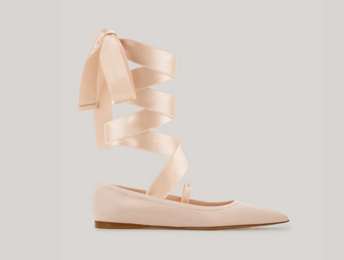 Ferragamo Ballet Flat with Ankle Ribbon