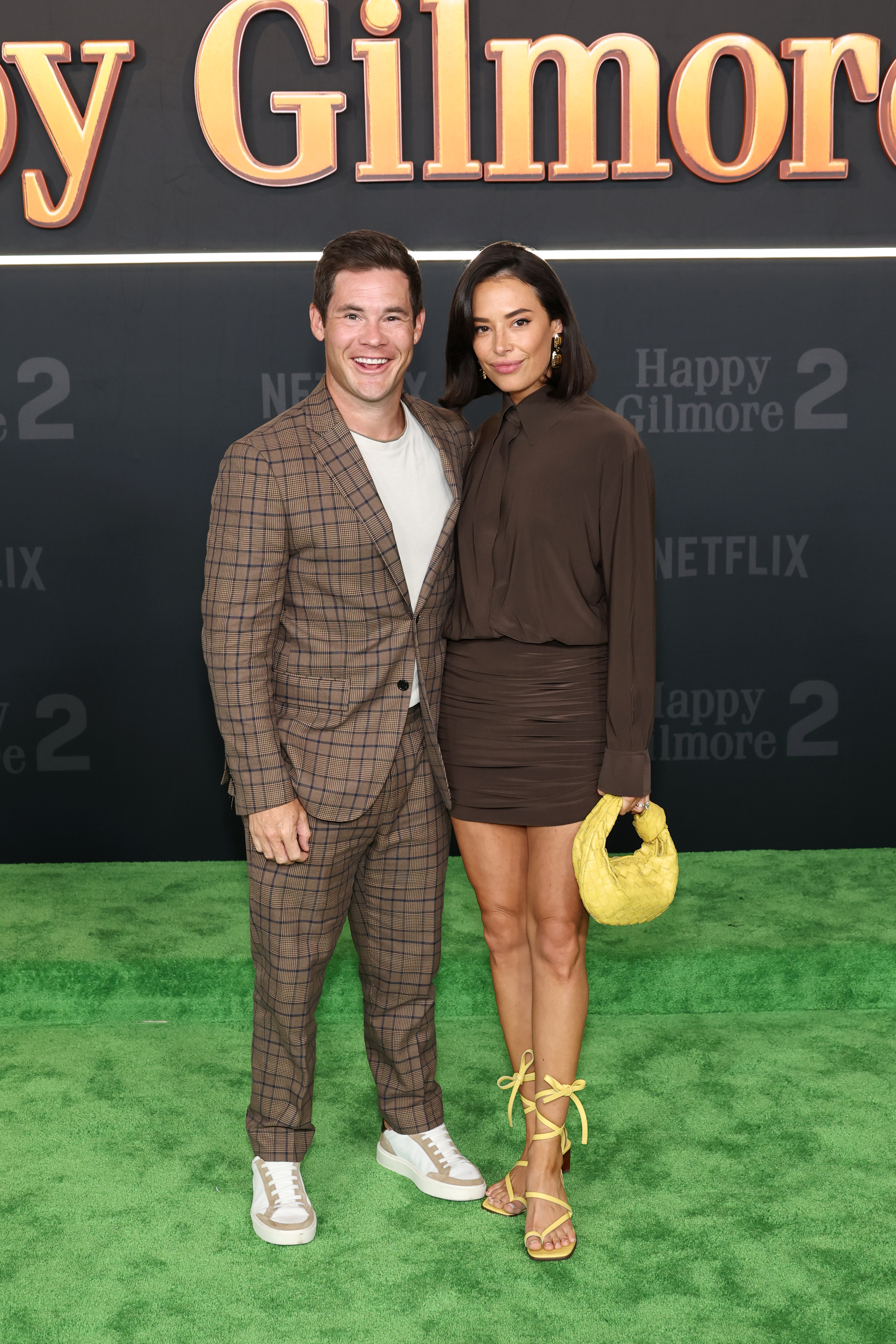 Adam DeVine and Chloe Bridges at the Happy Gilmore 2 premiere