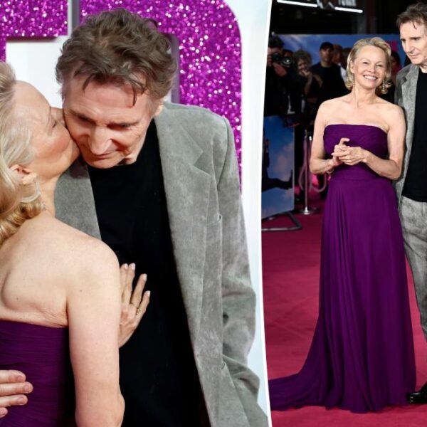 Pamela Anderson and Liam Neeson Share Sweet Moment on Red Carpet
