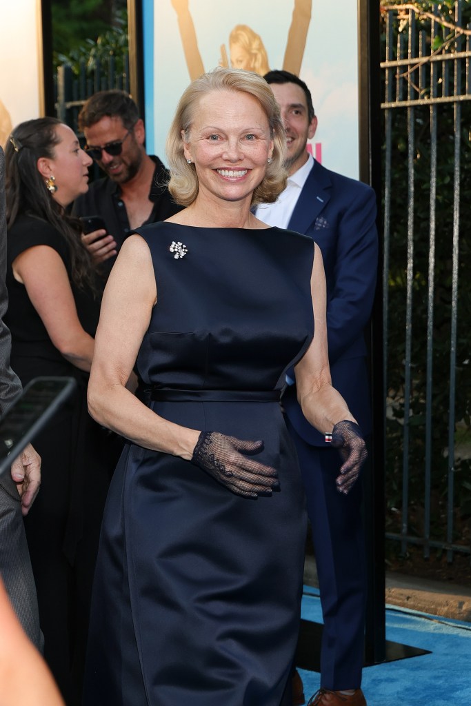 Pamela Anderson at the NYC premiere of "The Naked Gun"