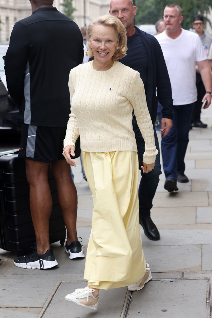 Pamela Anderson London street style