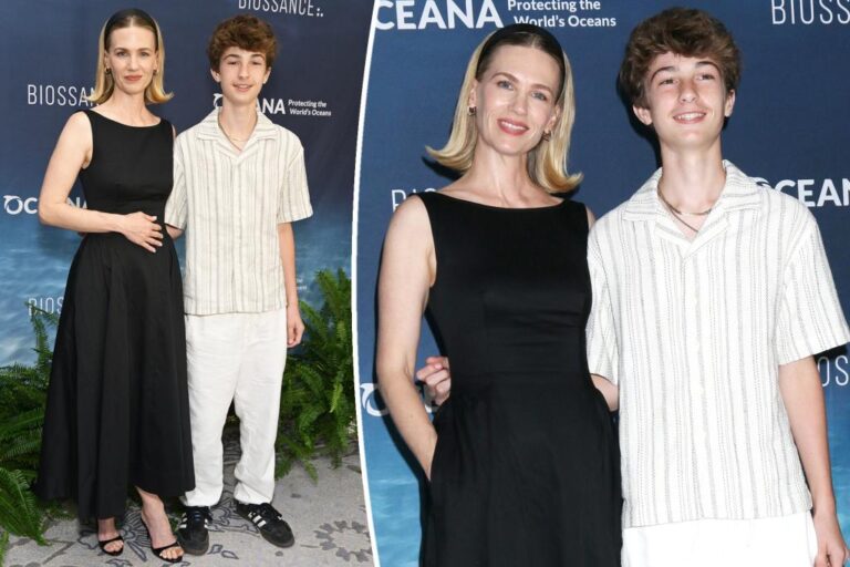 January Jones and Son Make a Rare Red Carpet Appearance Together