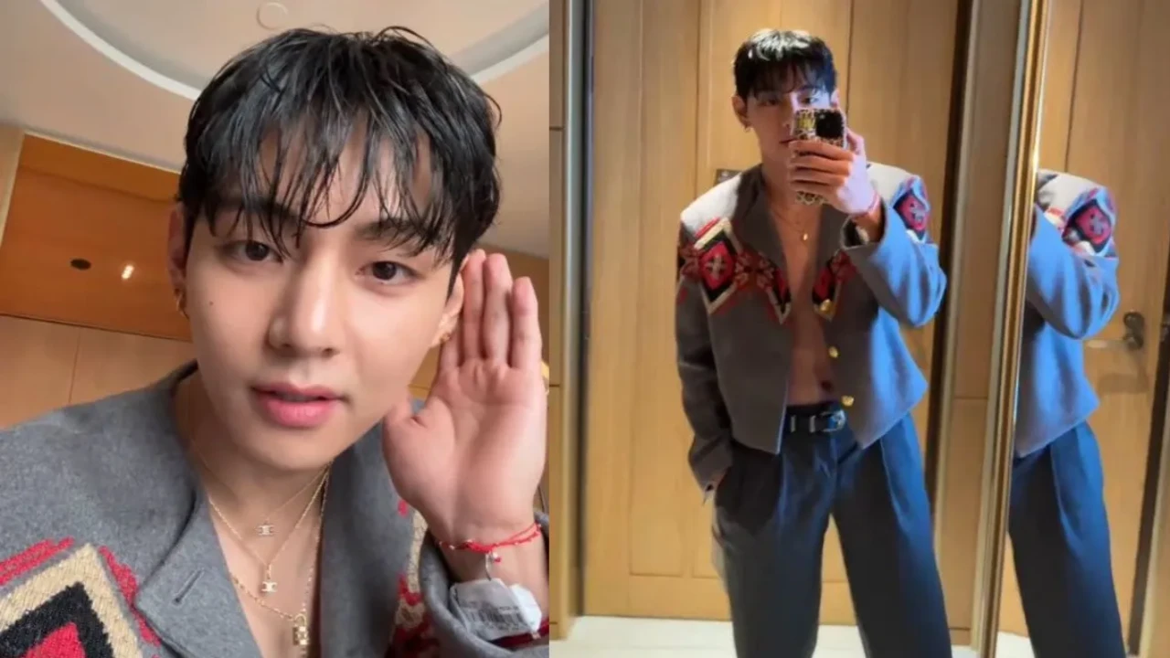BTS' V Shows Off Abs While Warning Fans to Stay Quiet Near Paris Hotel