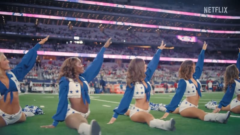 The signature jump split ending to the Dallas Cowboys Cheerleaders opening number, Thunderstruck.