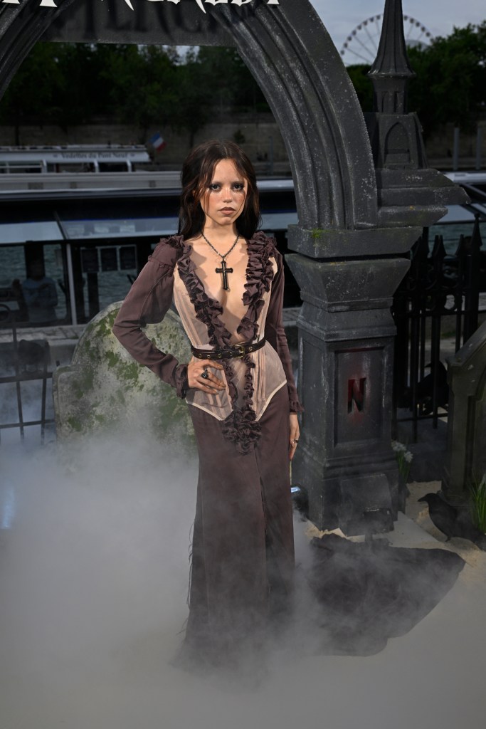 Jenna Ortega at the "Wednesday" premiere red carpet in Paris