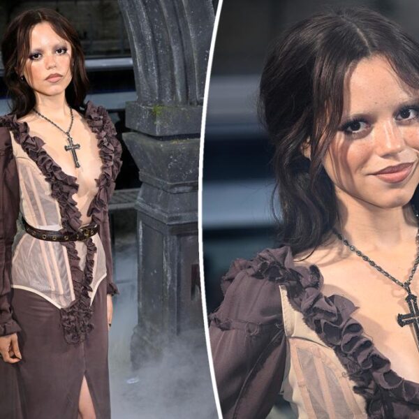 Jenna Ortega Ditches Her Eyebrows for the ‘Wednesday’ Season 2 Press Tour