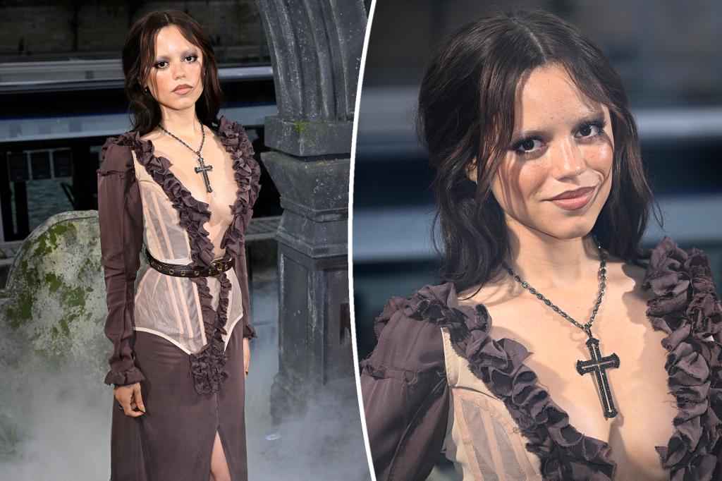 Jenna Ortega Ditches Her Eyebrows for the ‘Wednesday’ Season 2 Press Tour