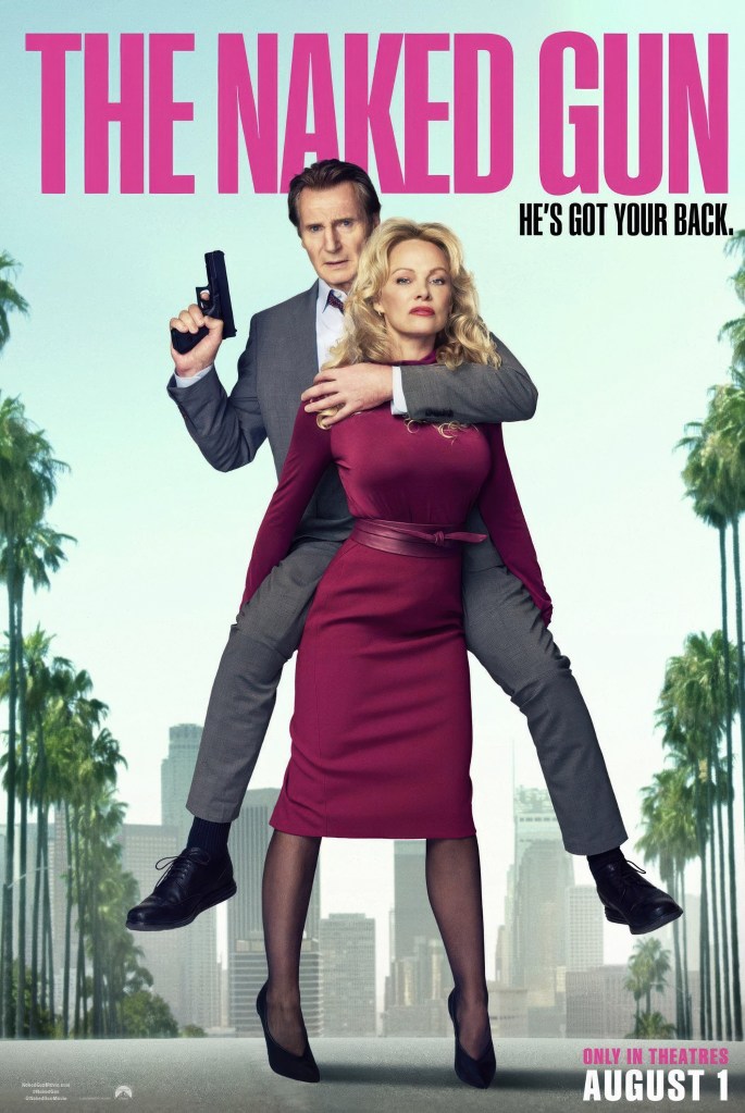 Pamela Anderson and Liam Neeson promoting "The Naked Gun"