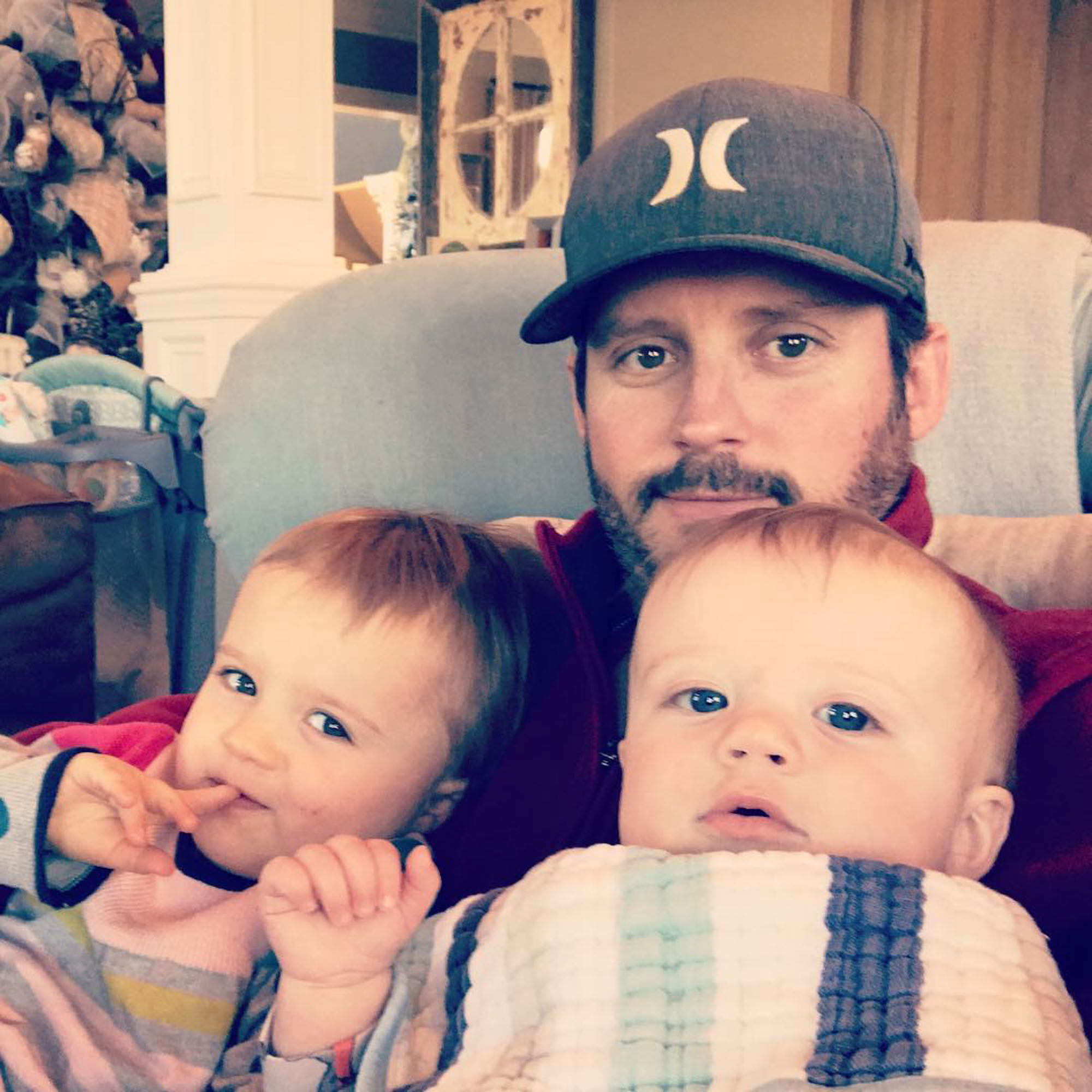 Brandon Blackstock with his children River and Remington
