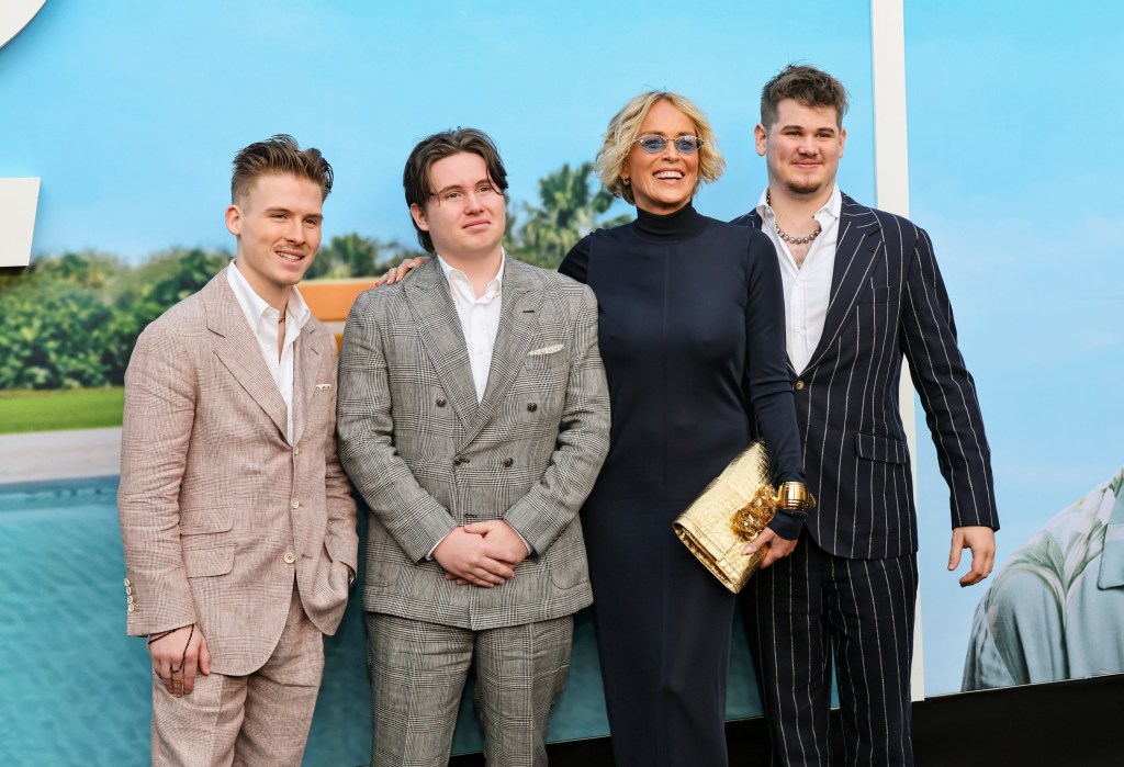 Sharon Stone and her sons at the premiere