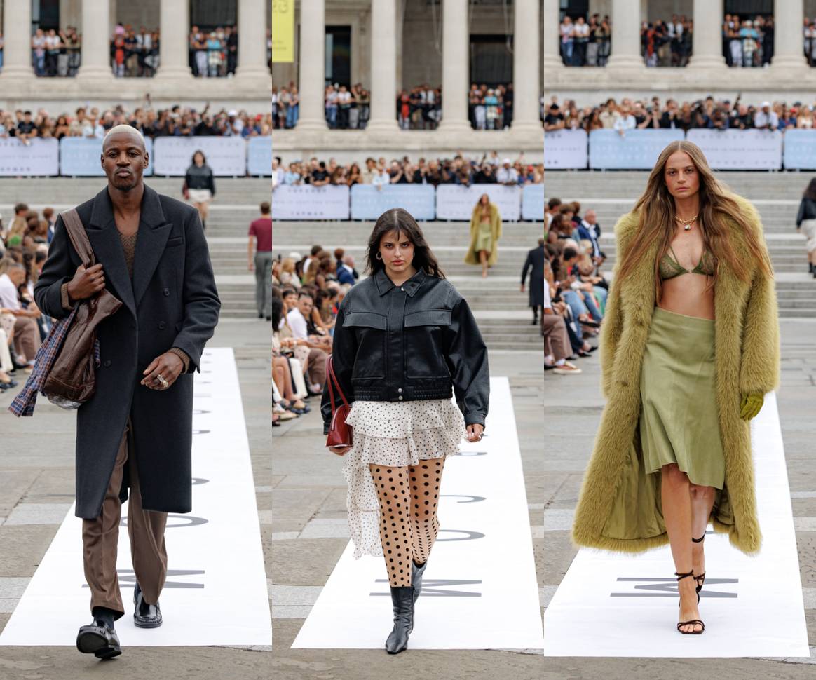 Topshop Trafalgar Square Show, AW25. Topshop Trafalgar Square Show, AW25.