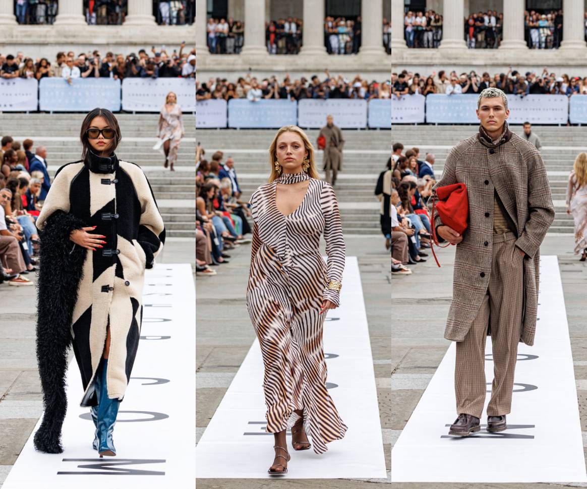 Topshop Trafalgar Square Show, AW25. Topshop Trafalgar Square Show, AW25.
