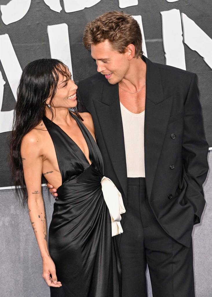Zoë Kravitz and Austin Butler at the 'Caught Stealing' London premiere.
