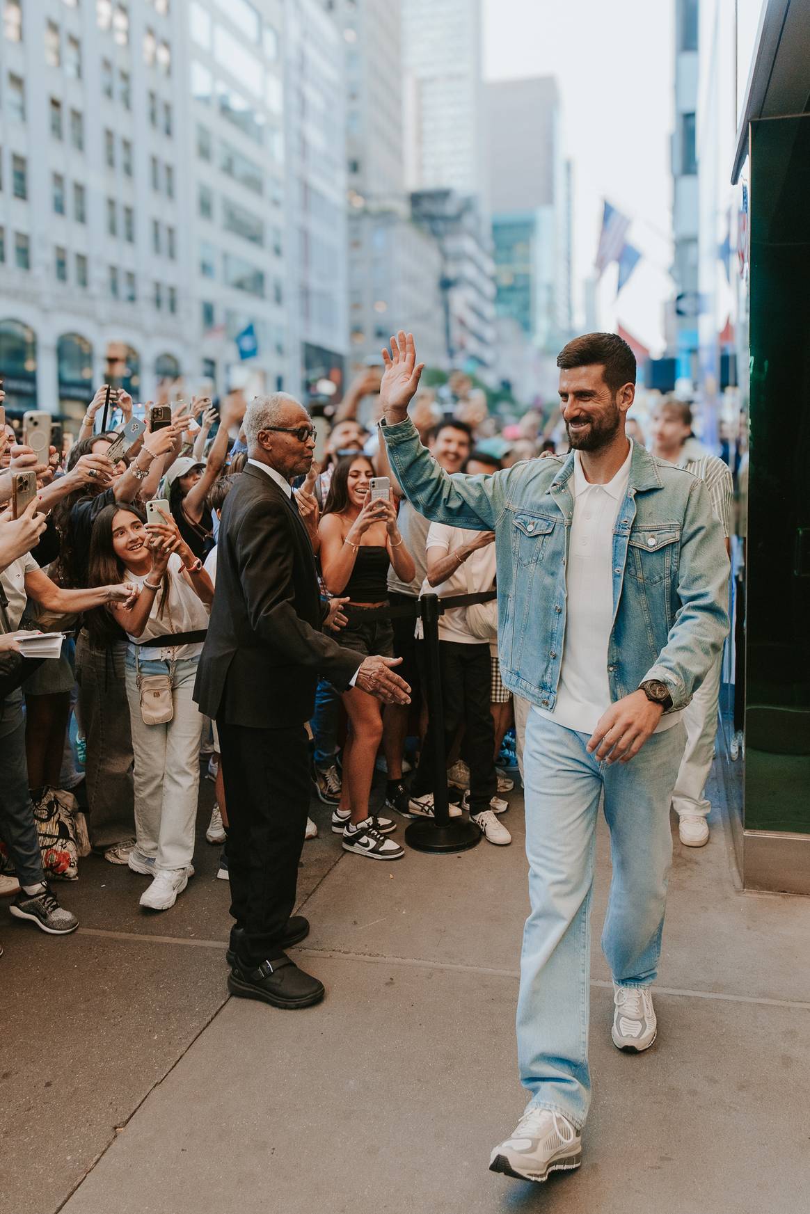 Novak Djokovic at the launch of a Lacoste capsule collection in New York. Novak Djokovic at the launch of a Lacoste capsule collection in New York.