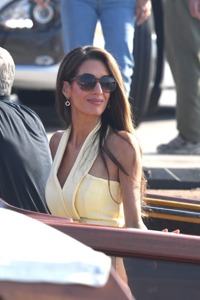 Amal Clooney arriving to the 2025 Venice Film Festival.