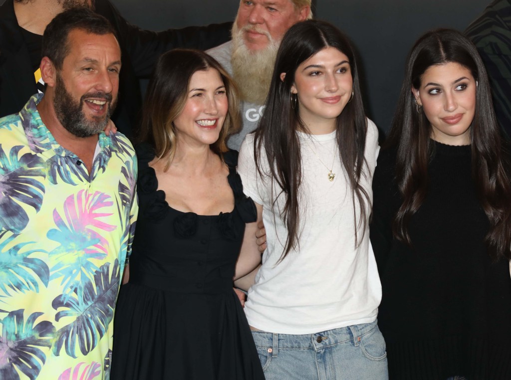 Adam Sandler and Jackie Sandler at the premiere of 'Happy Gilmore 2'.