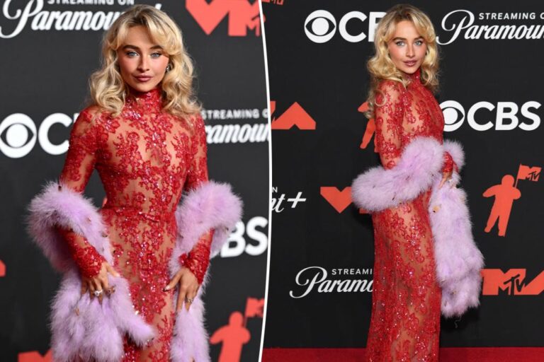 Sabrina Carpenter Dazzles in Sheer Gown at the VMAs