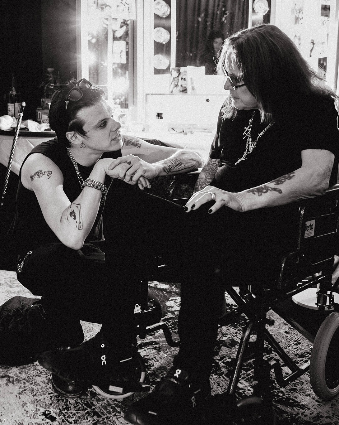 Yungblud and Ozzy Osbourne sharing a moment.