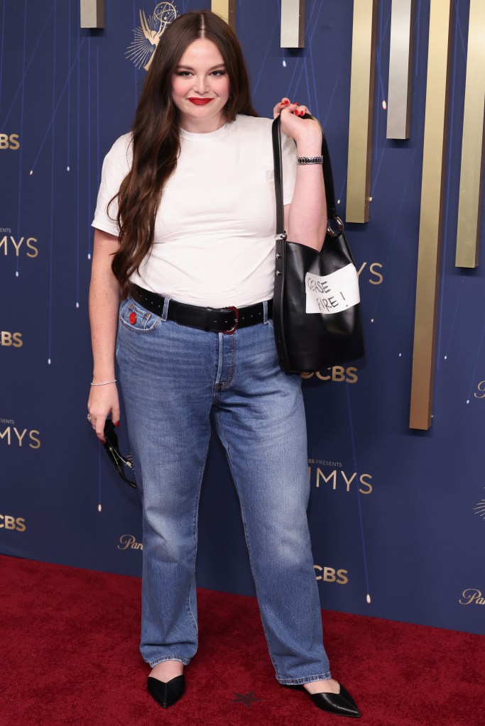 Megan Stalter at the Emmy Awards in jeans