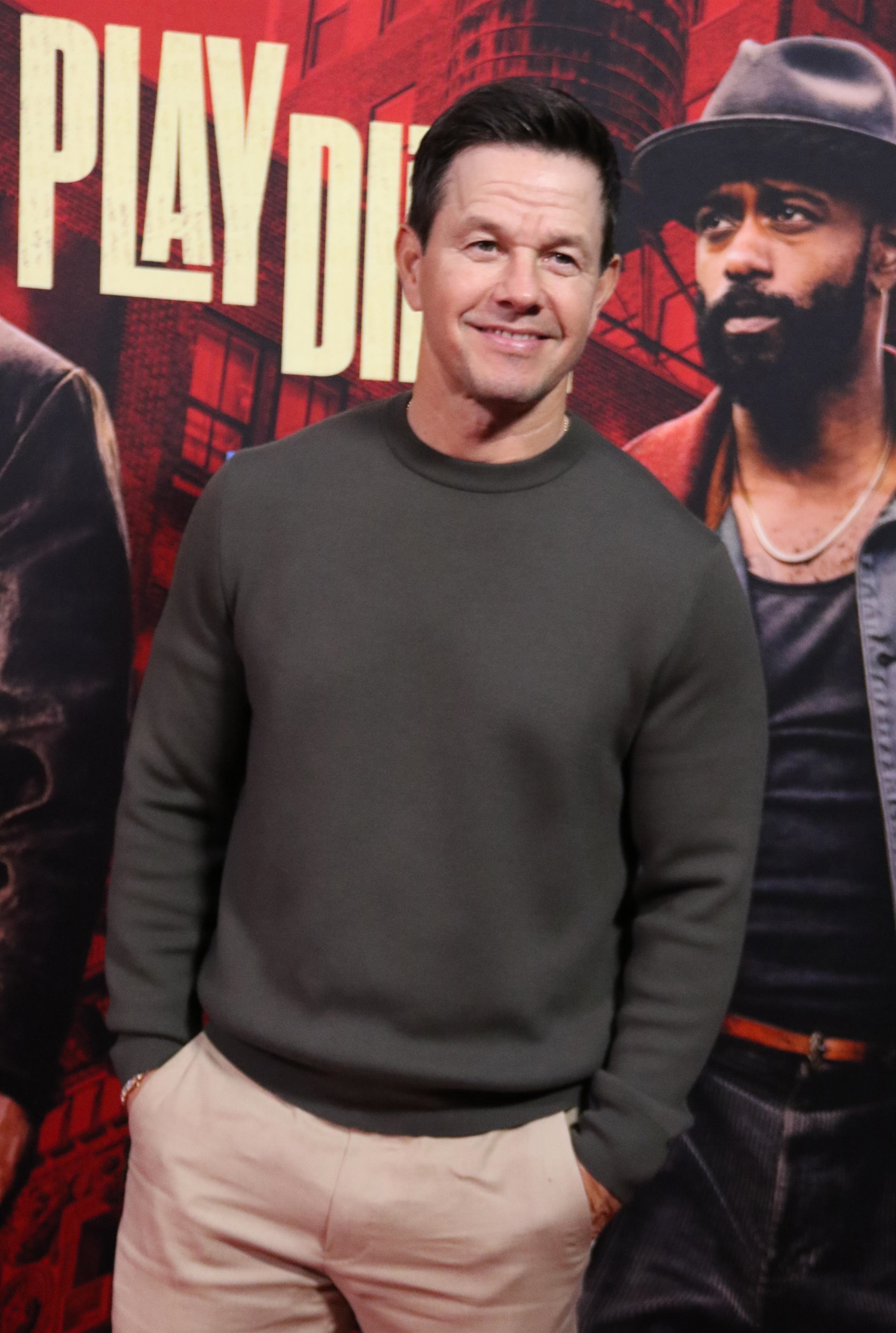 Mark Wahlberg at the "Play Dirty" premiere on Wednesday
