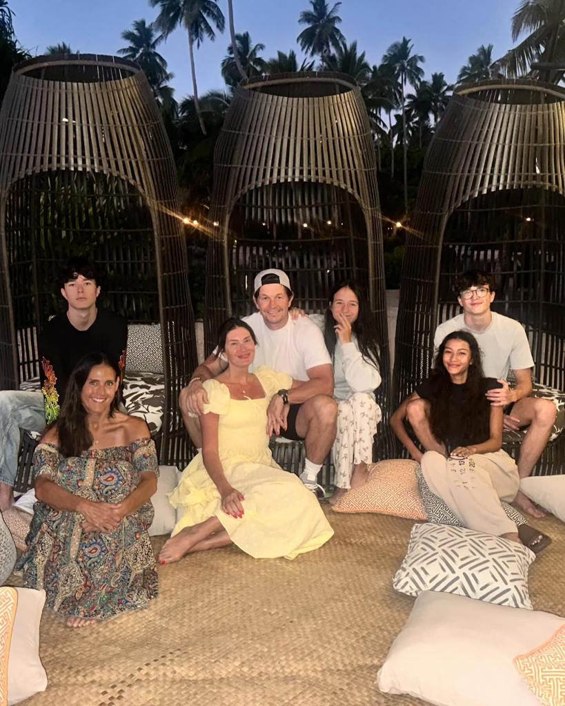 Mark Wahlberg, Rhea Durham, and kids via Instagram in October 2024