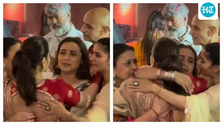 Kajol and Rani Mukerji Share Heartfelt Moments with Family During Durga Puja