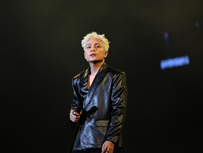 Malaysian singer Firdhaus performing live
