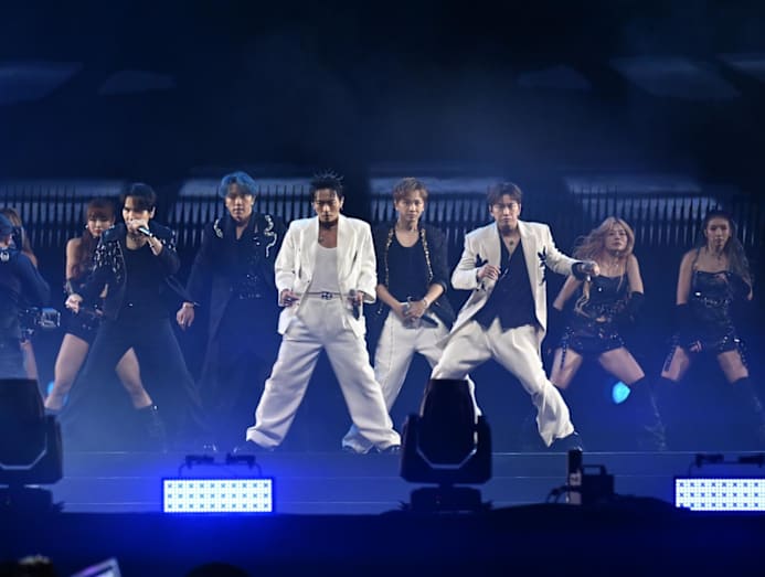 Taiwanese boy band Energy performing their hit song