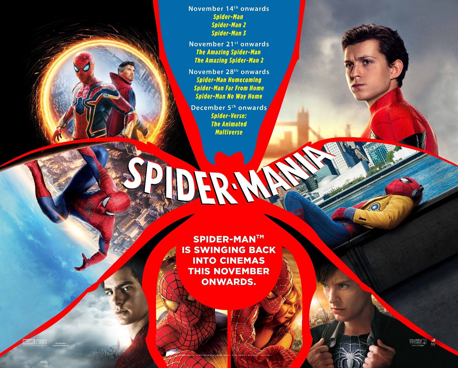 All 13 Spider-Man films are re-releasing in theatres this November.
