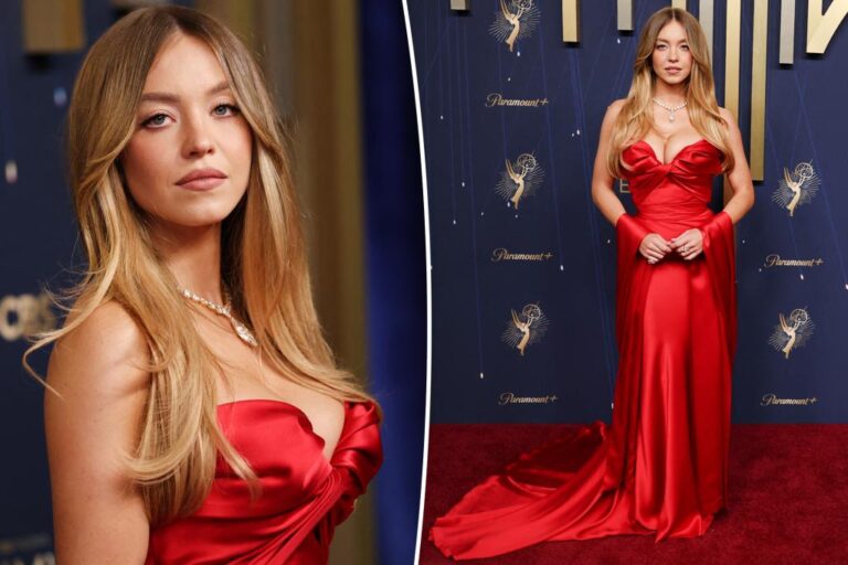 Sydney Sweeney Stuns in a Striking Red Strapless Gown at the Emmys