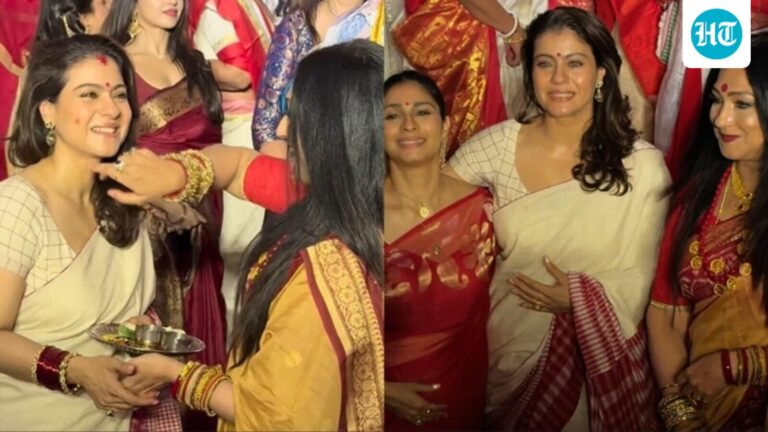 Kajol and Rituparna Sengupta Celebrate Sindoor Khela with Paparazzi Moments