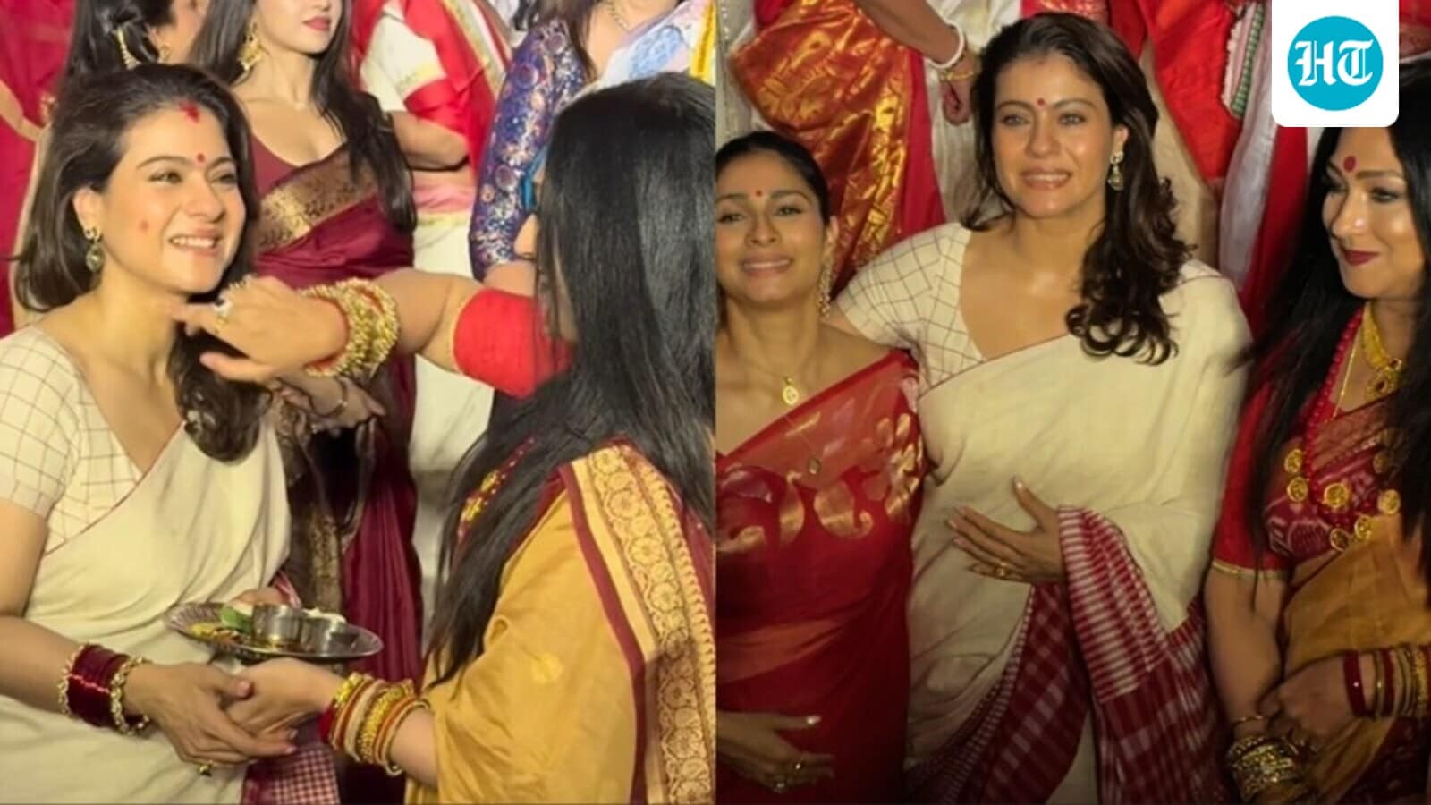 Kajol and Rituparna Sengupta Celebrate Sindoor Khela with Paparazzi Moments