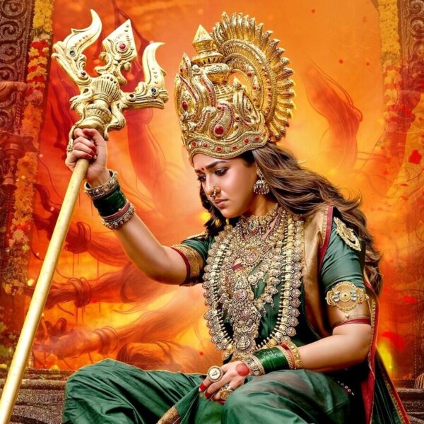 Nayanthara Shines as a Divine Warrior in Mookuthi Amman 2: First Look Revealed on Dussehra