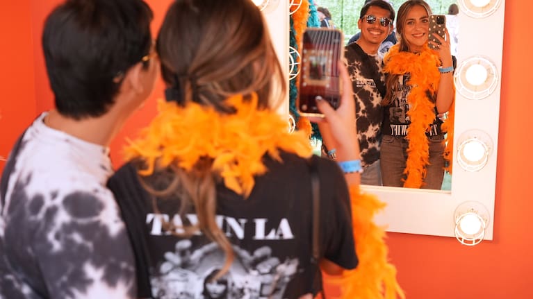 Roel Calderon and Ashley Miramontes try on outfits inspired by Taylor Swift's *The Life of a Showgirl*.