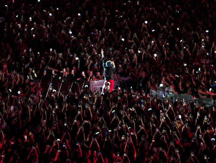 G-Dragon performing to a packed crowd