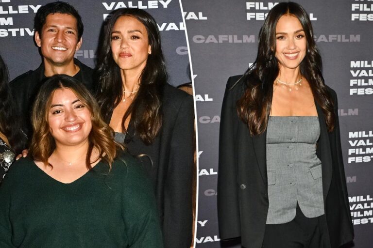 Jessica Alba and Danny Ramirez Make a Stylish Red Carpet Debut at Mill Valley